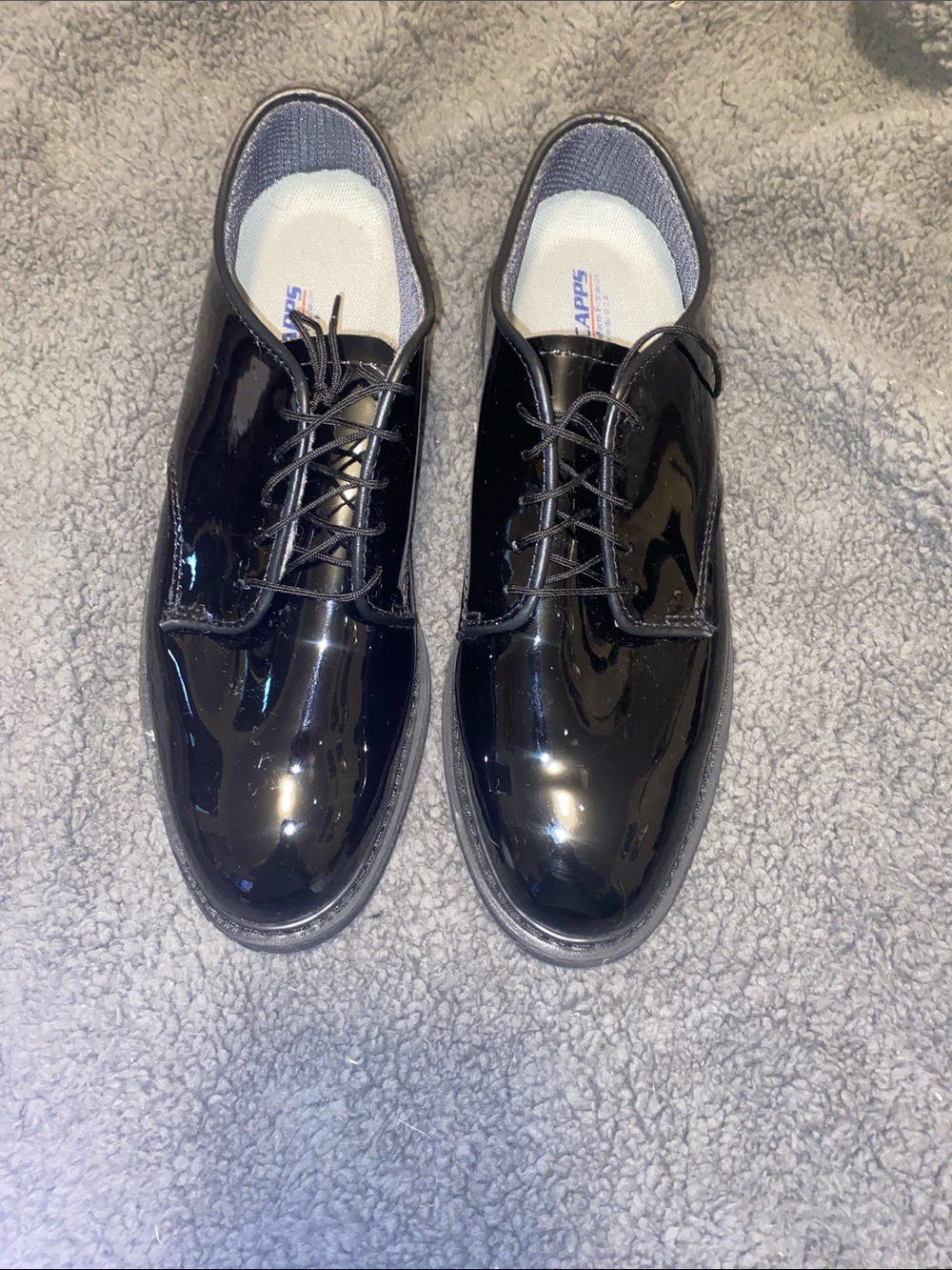 Classic Black Patent Derby Shoes for Men